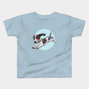 Cute Dachshund Pattern by Robert Phelps Kids T-Shirt